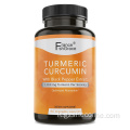 Curcuma con capsule di curcumina per la salute del pepe nero